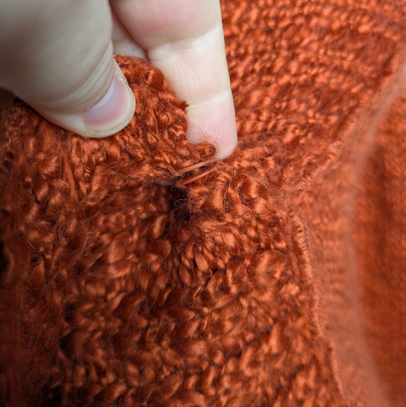 Boston Proper Burnt Orange V Neck Button Up Cardigan Sweater M - Picture 3 of 9
